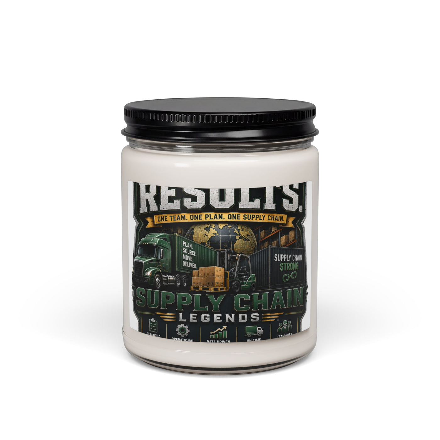 Supply Chain Legends Scented Soy Candle — 9oz "Results" Trucking & Logistics Aroma
