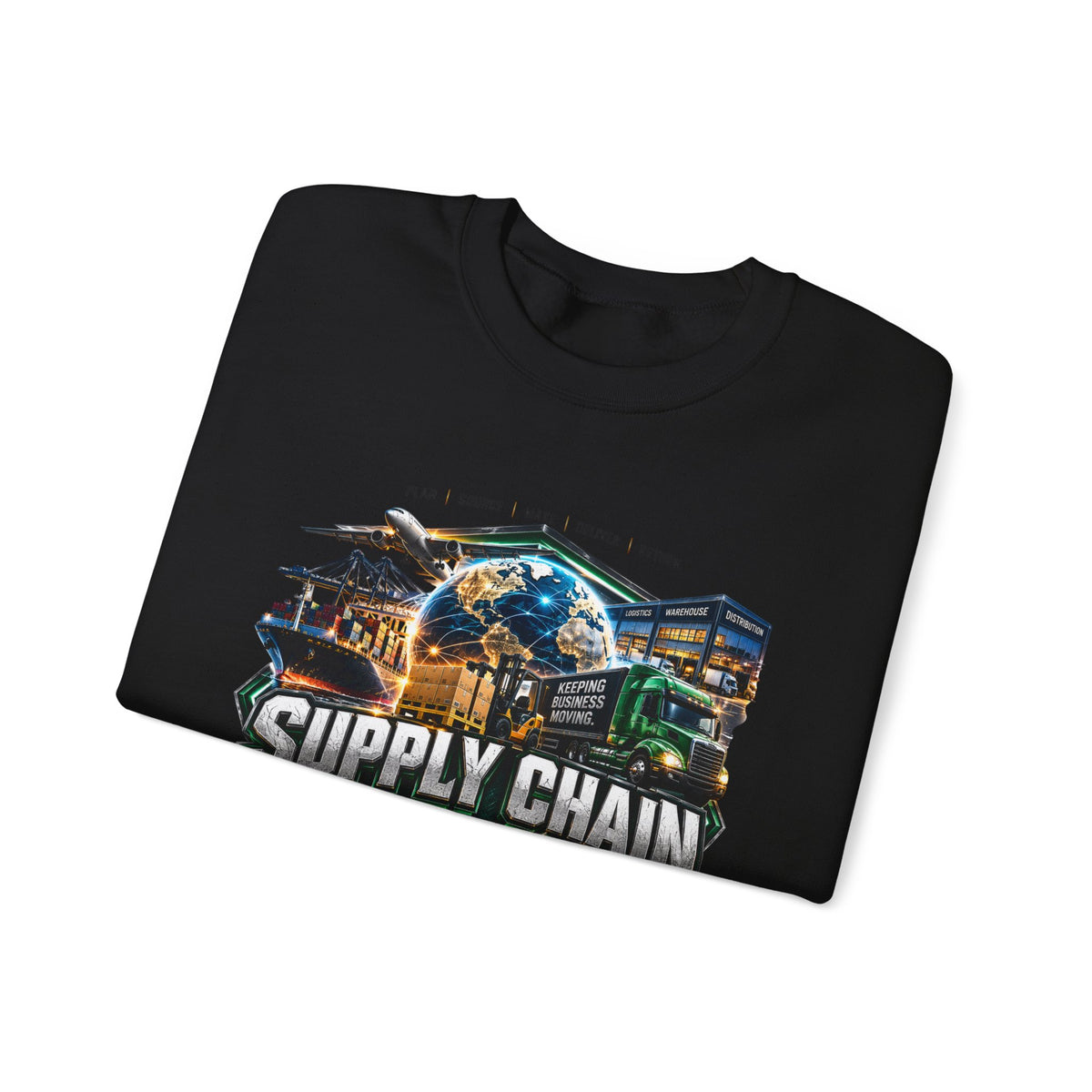 Supply Chain Legends Crewneck Sweatshirt — Logistics & Freight Graphic Pullover