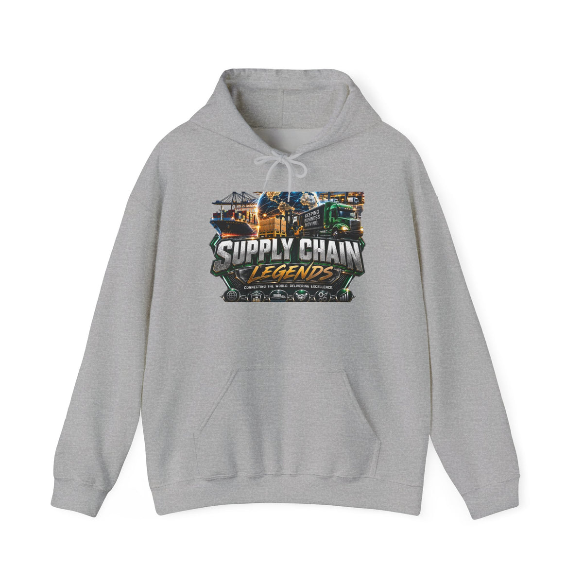Supply Chain Legends Hoodie — Industrial Logistics Graphic Pullover