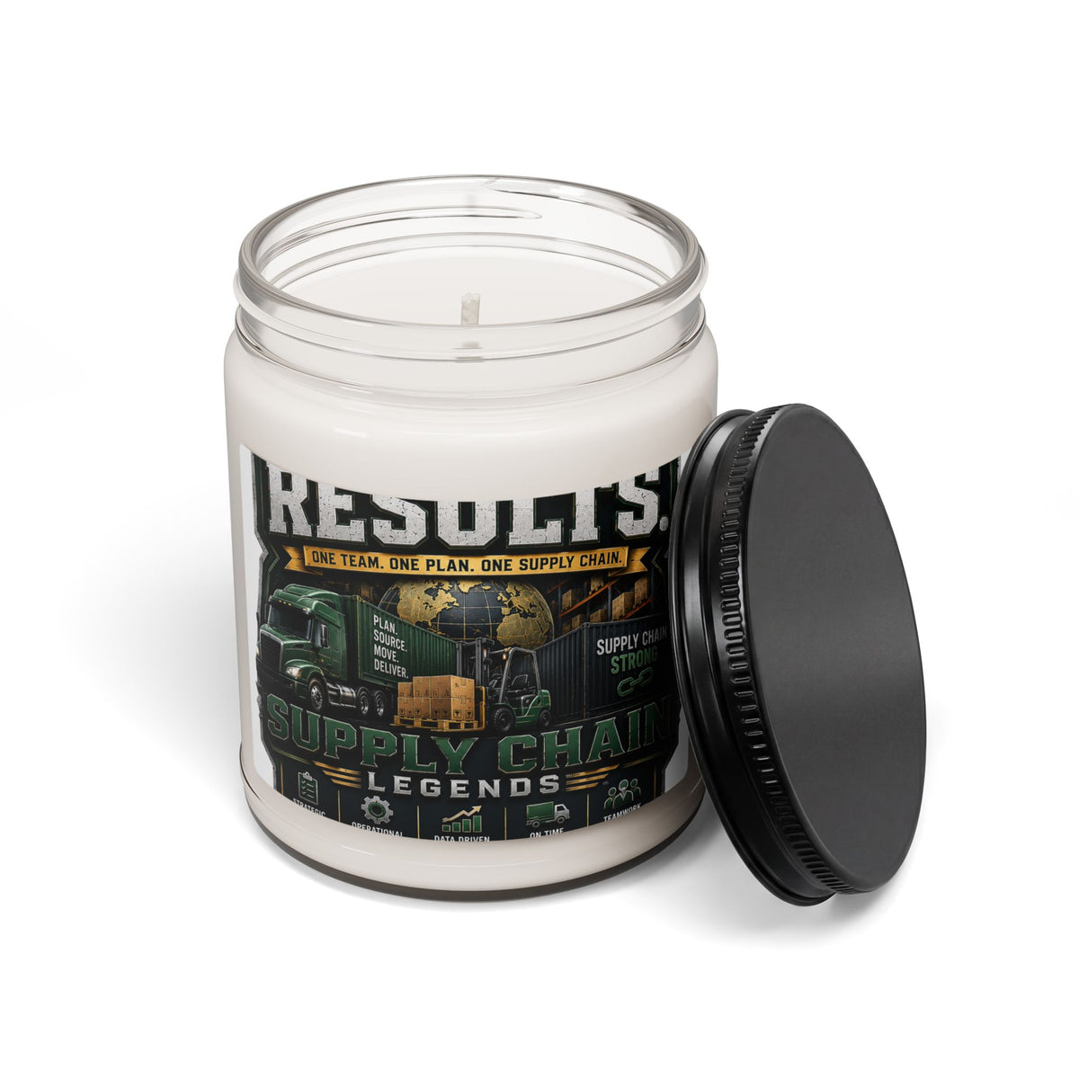 Supply Chain Legends Scented Soy Candle — 9oz "Results" Trucking & Logistics Aroma