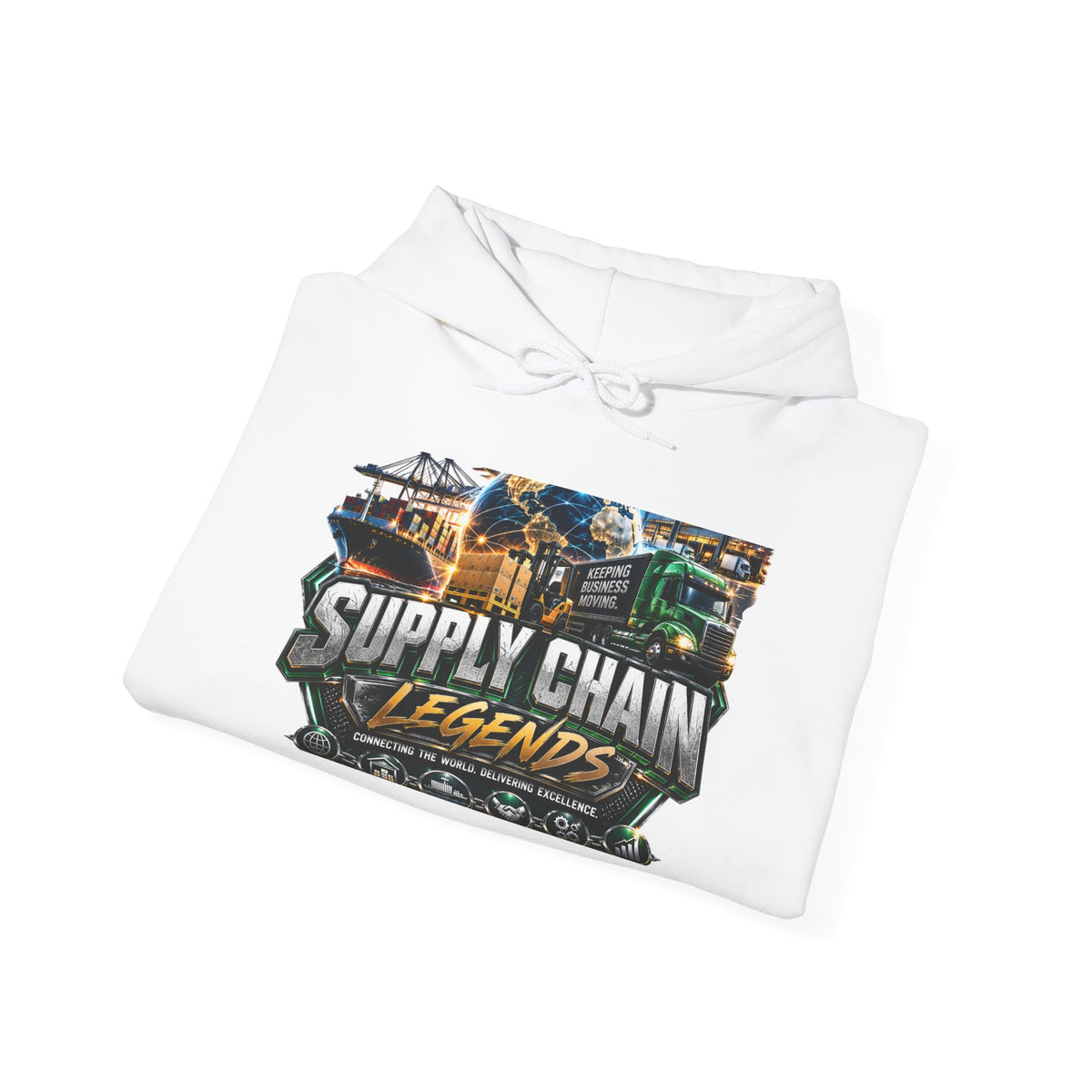 Supply Chain Legends Hoodie — Industrial Logistics Graphic Pullover