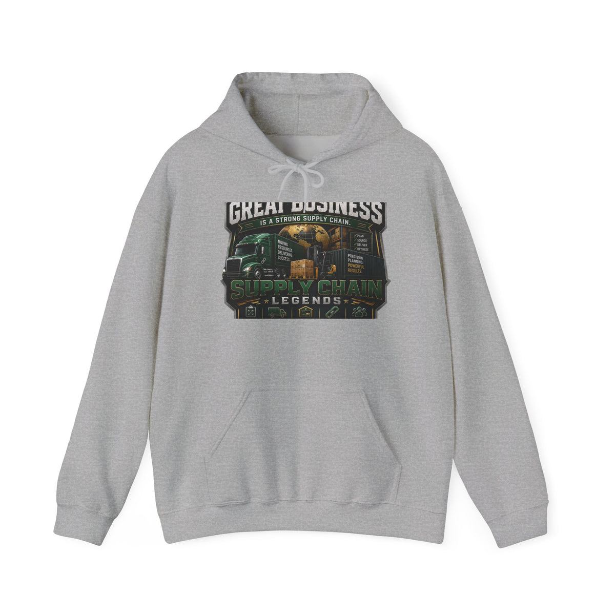 Supply Chain Legends Hoodie — "Great Business" Trucking Graphic Hooded Sweatshirt