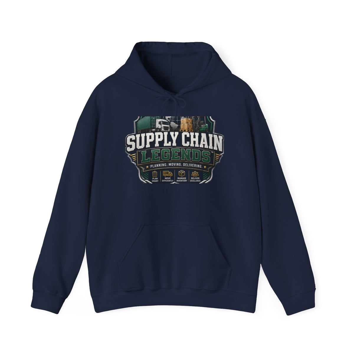 Supply Chain Legends Hoodie — Vintage Industrial Logistics Graphic Sweatshirt