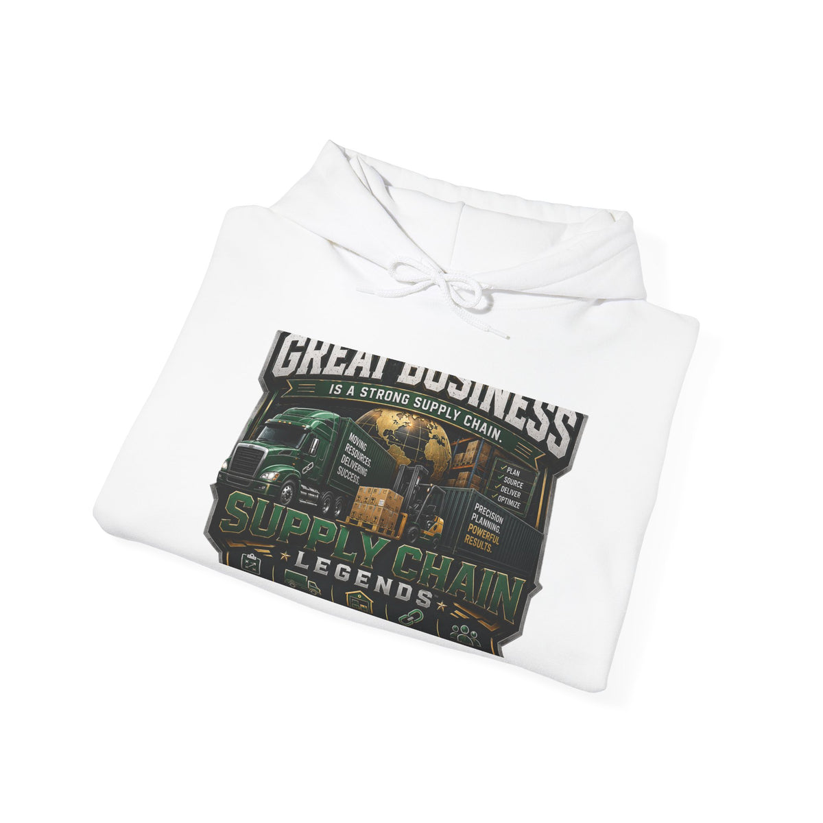 Supply Chain Legends Hoodie — "Great Business" Trucking Graphic Hooded Sweatshirt