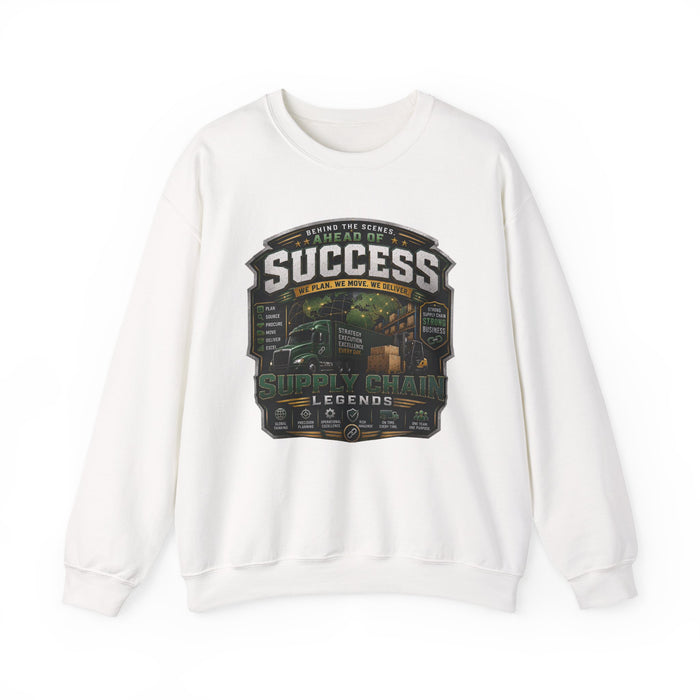 Success Supply Chain Crewneck Sweatshirt — Supply & Logistics Vintage Graphic