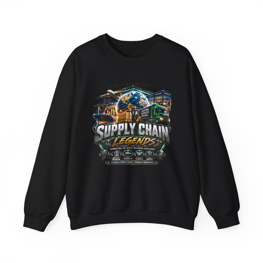 Supply Chain Legends Crewneck Sweatshirt — Logistics & Freight Graphic Pullover