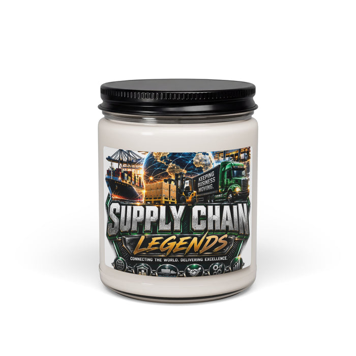 Supply Chain Legends Scented Soy Candle — 9oz Motivational Gift for Logistics & Trucking Fans