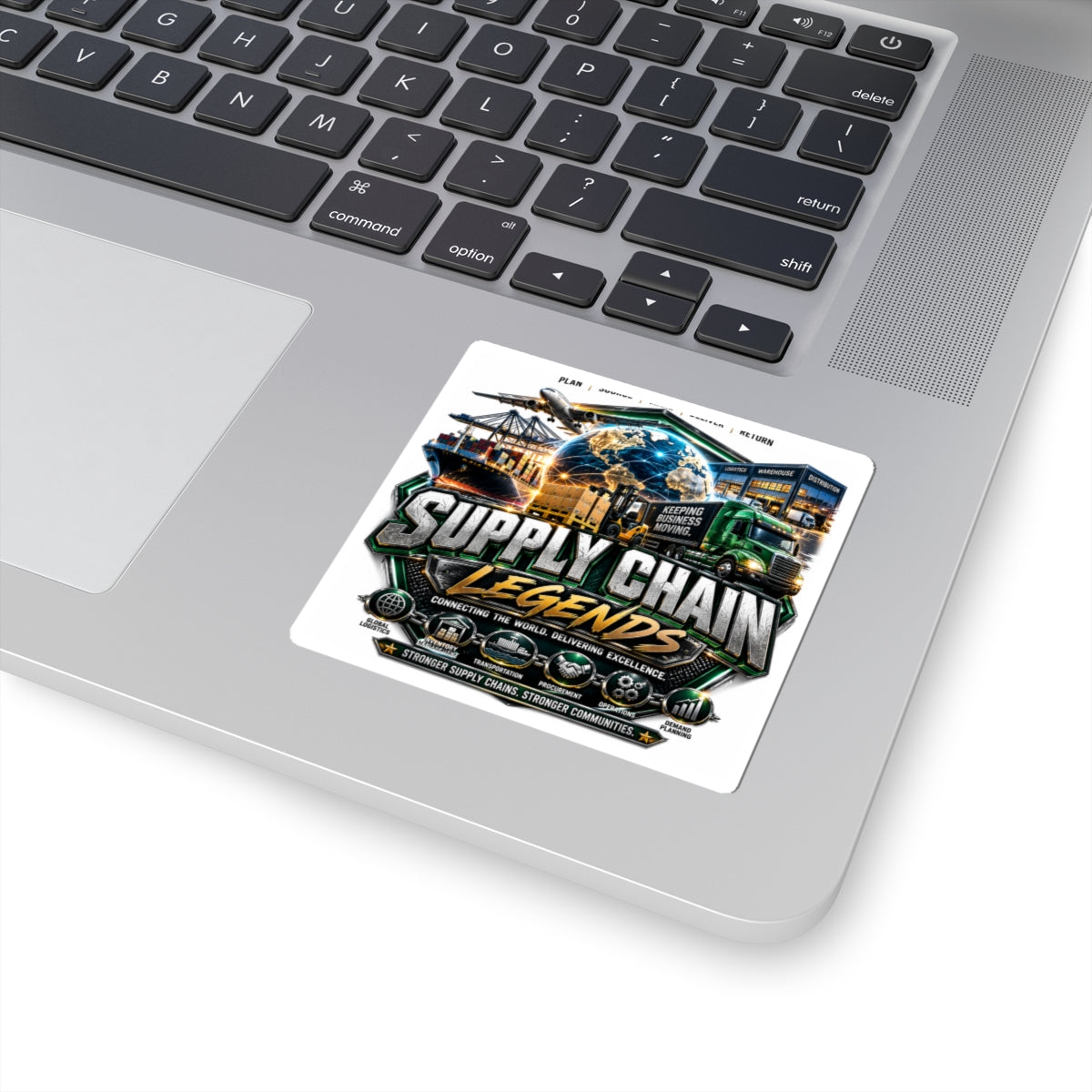 Supply Chain Legends Kiss-Cut Sticker — Logistics, Trucking & Shipping Emblem