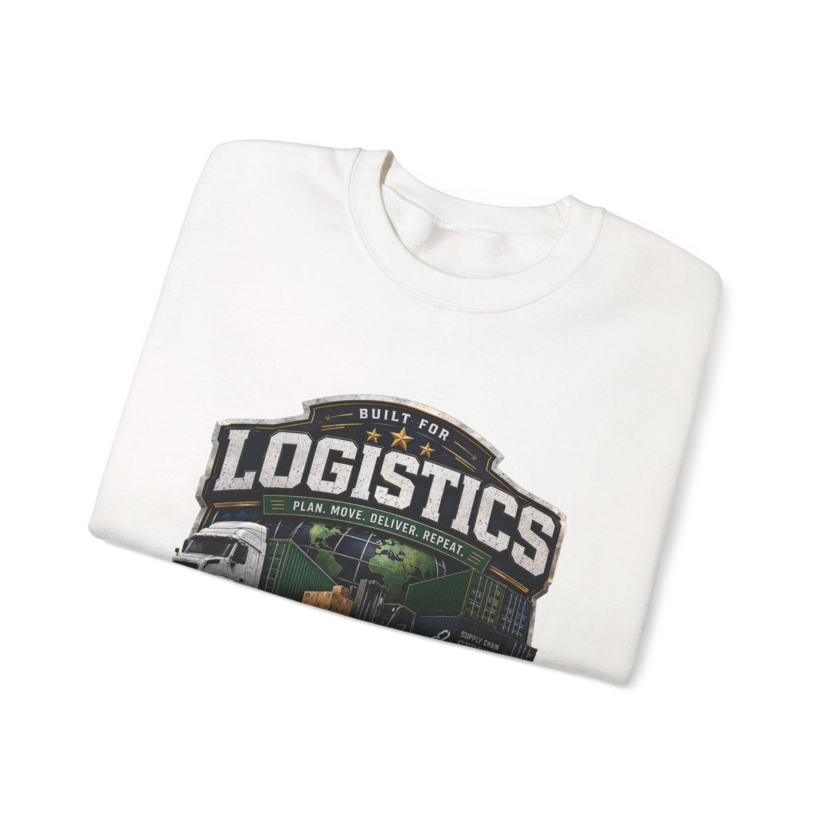Logistics Crewneck Sweatshirt — Built for Logistics Design (Trucker & Warehouse Crew)