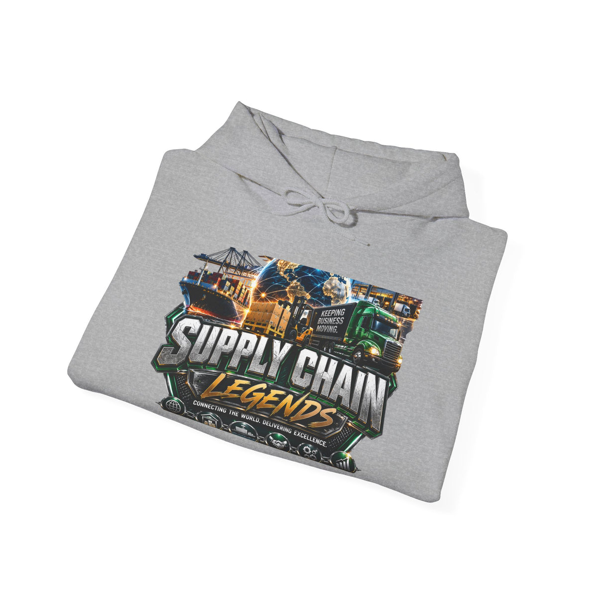 Supply Chain Legends Hoodie — Industrial Logistics Graphic Pullover