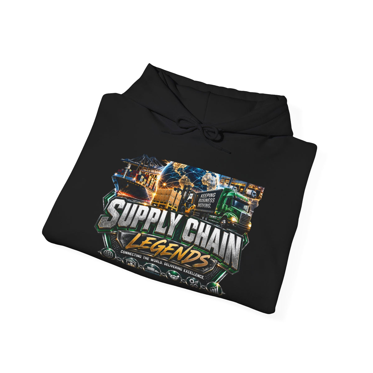 Supply Chain Legends Hoodie — Industrial Logistics Graphic Pullover