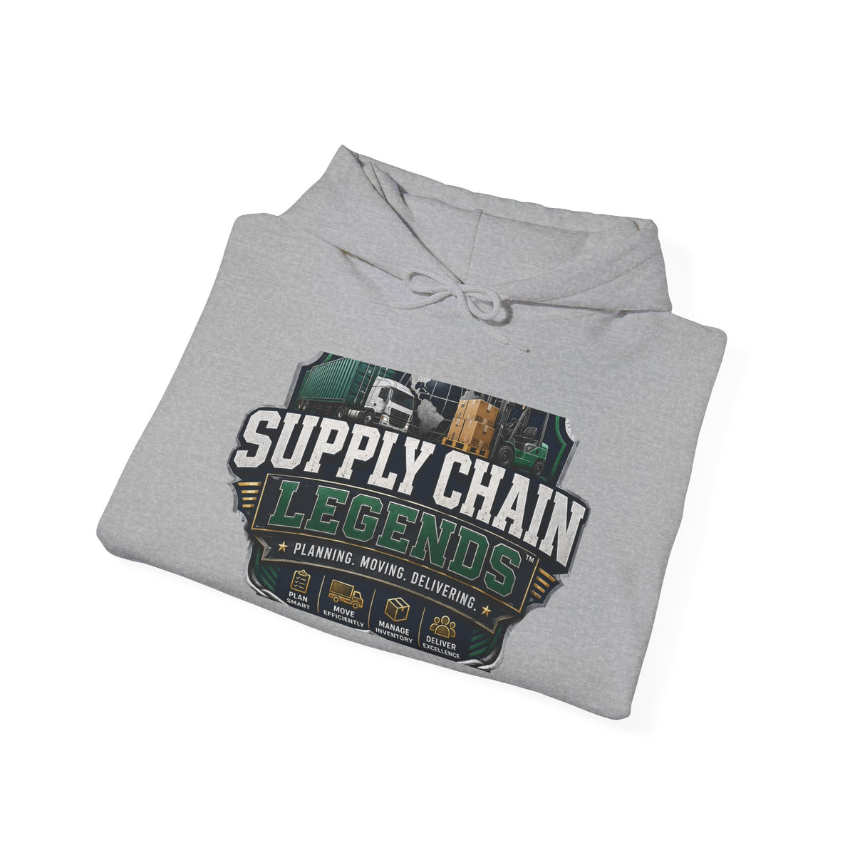 Supply Chain Legends Hoodie — Vintage Industrial Logistics Graphic Sweatshirt
