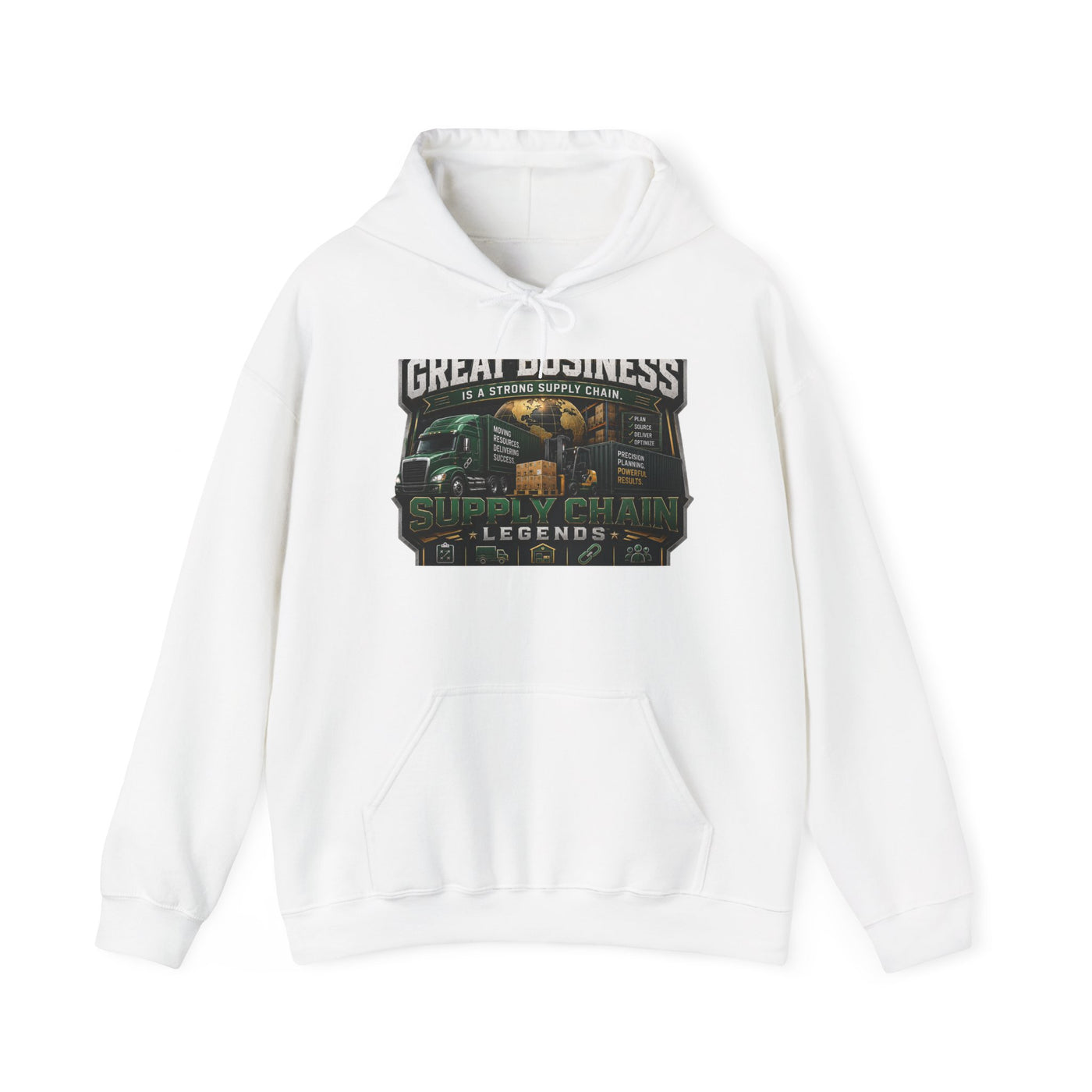 Supply Chain Legends Hoodie — "Great Business" Trucking Graphic Hooded Sweatshirt