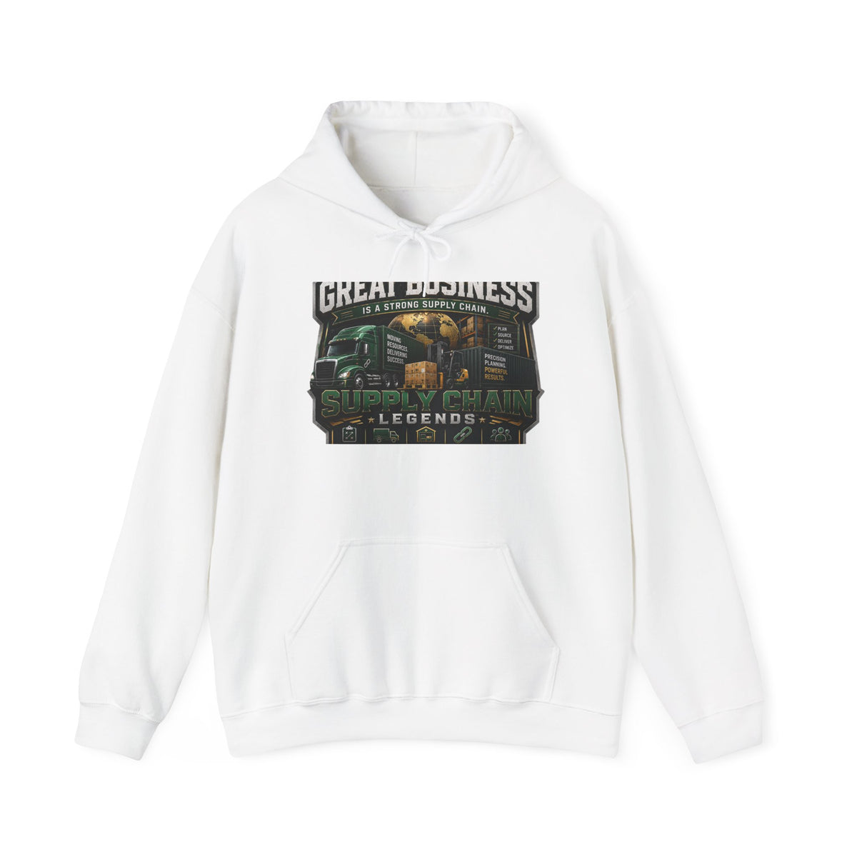 Supply Chain Legends Hoodie — "Great Business" Trucking Graphic Hooded Sweatshirt