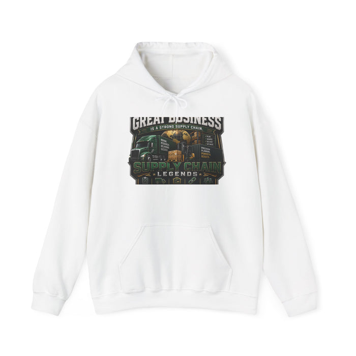 Supply Chain Legends Hoodie — "Great Business" Trucking Graphic Hooded Sweatshirt
