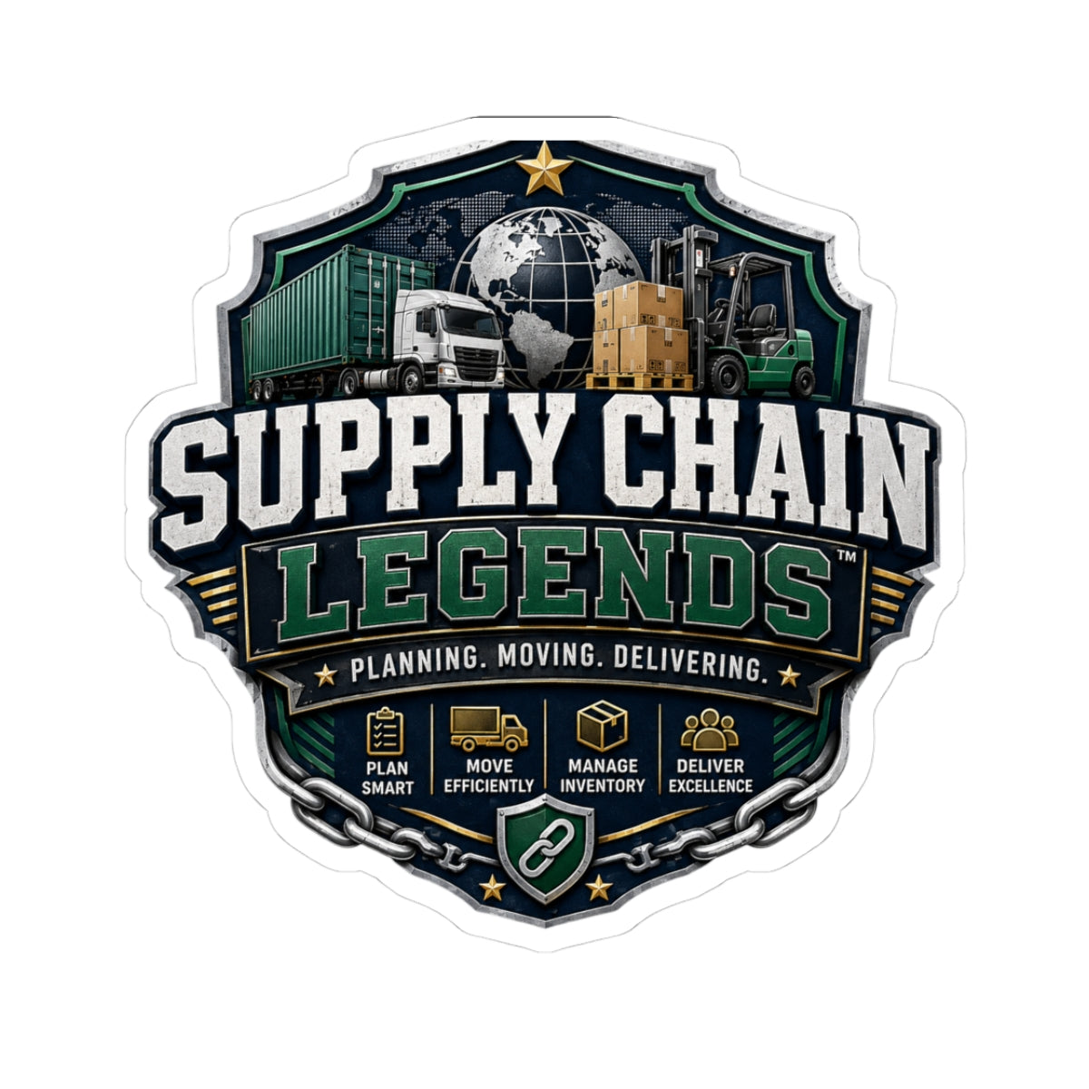 Supply Chain Legends Sticker — Kiss-Cut Vinyl Logistics Decal
