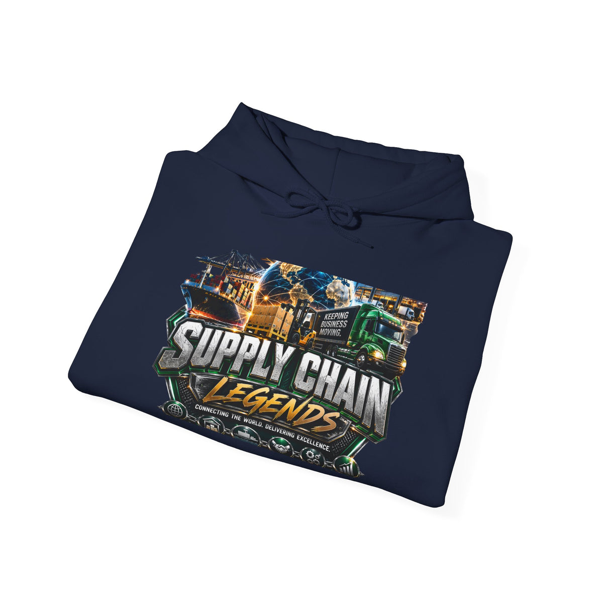 Supply Chain Legends Hoodie — Industrial Logistics Graphic Pullover