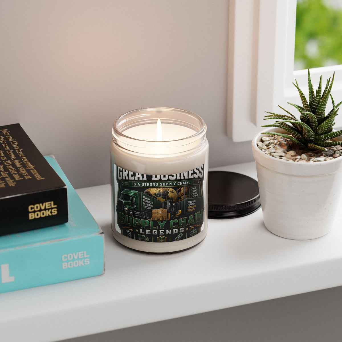 Supply Chain Legends Soy Candle — 9oz Scented Jar (Great Business Design)