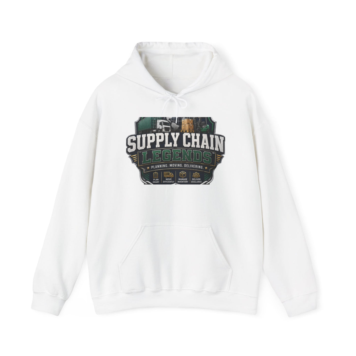 Supply Chain Legends Hoodie — Vintage Industrial Logistics Graphic Sweatshirt