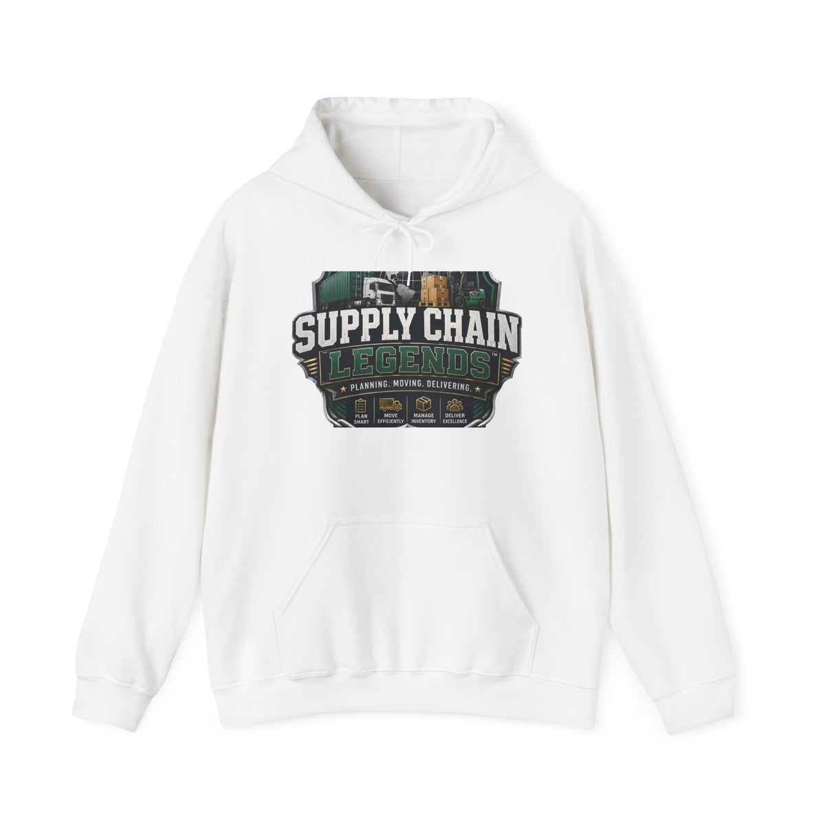 Supply Chain Legends Hoodie — Vintage Industrial Logistics Graphic Sweatshirt