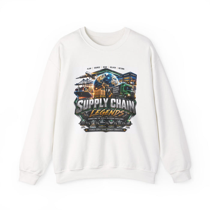 Supply Chain Legends Crewneck Sweatshirt — Logistics & Freight Graphic Pullover
