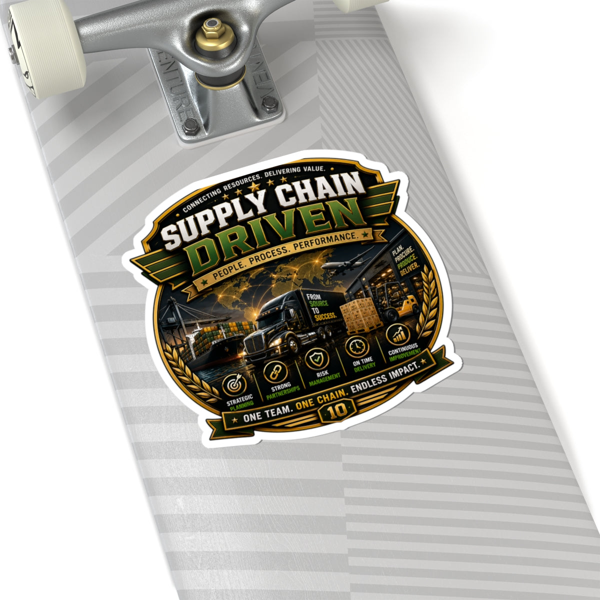 Supply Chain Legends Kiss-Cut Vinyl Sticker — Logistics & Trucking Decal