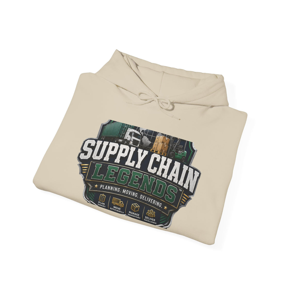 Supply Chain Legends Hoodie — Vintage Industrial Logistics Graphic Sweatshirt
