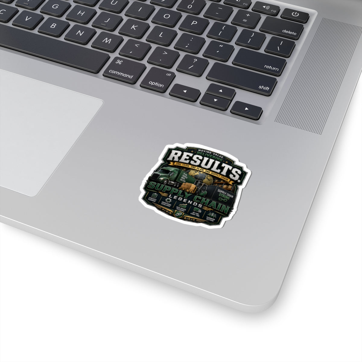 Supply Chain Legends Kiss-Cut Sticker — "Results: One Team, One Plan" Laptop Decal