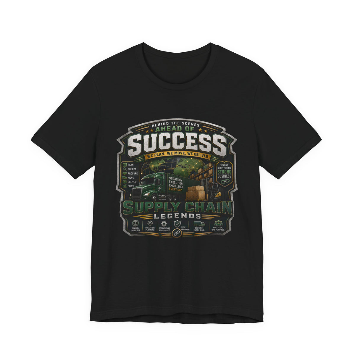 Supply Chain Legends Tee — “Success” Trucking Graphic T-Shirt