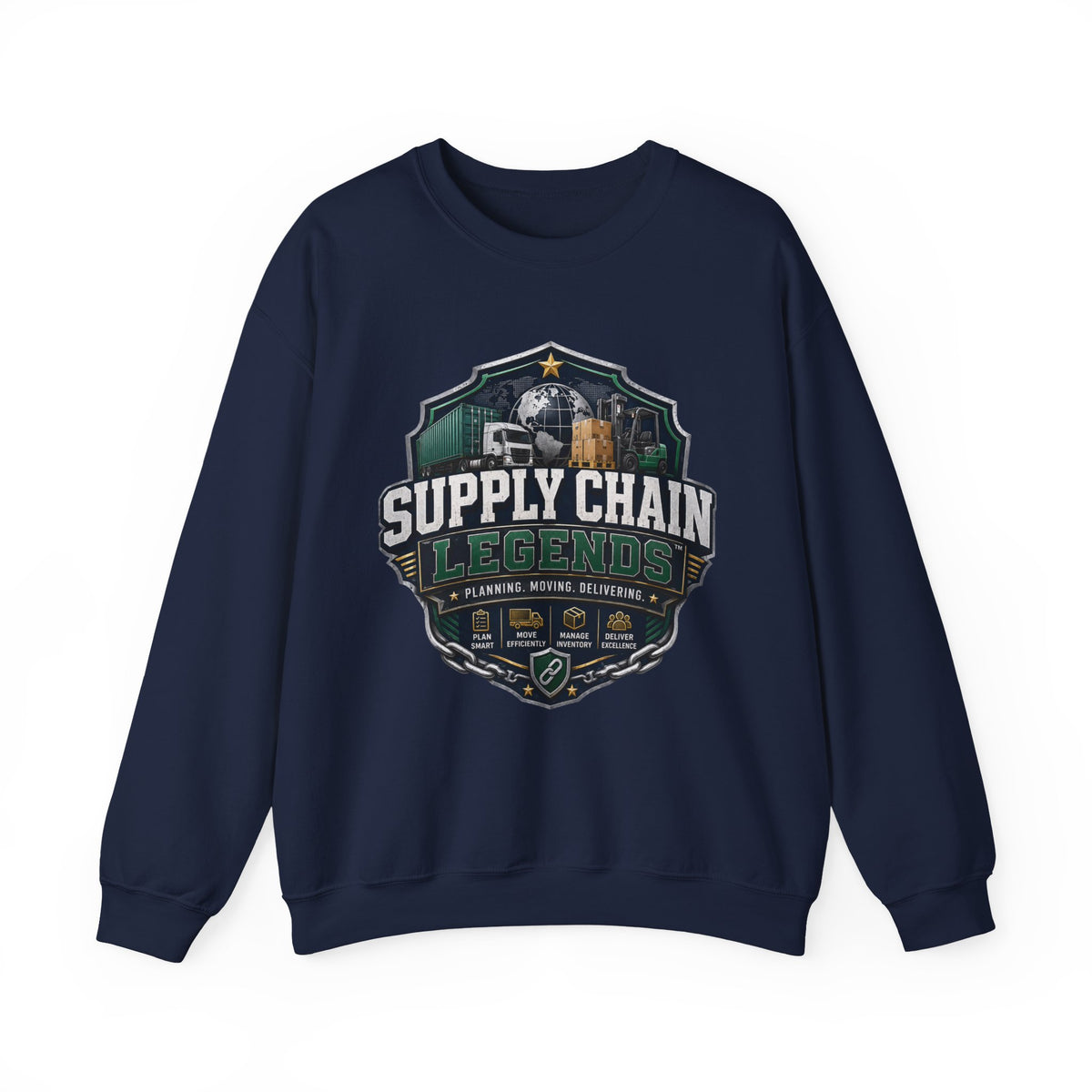 Supply Chain Legends Crewneck Sweatshirt — Supply Chain Manager Gift, Logistics & Warehousing Shirt