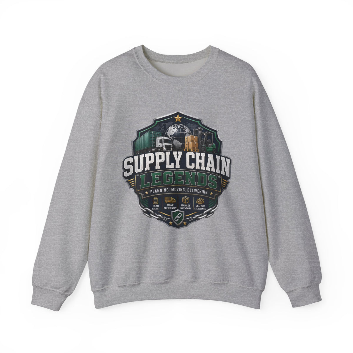 Supply Chain Legends Crewneck Sweatshirt — Supply Chain Manager Gift, Logistics & Warehousing Shirt
