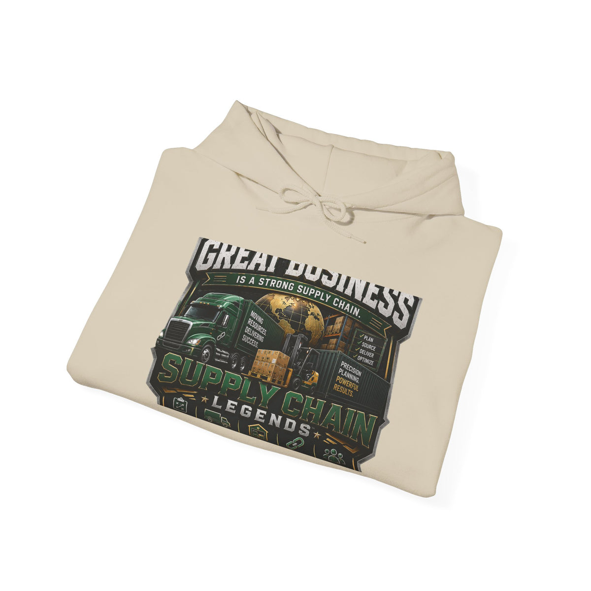 Supply Chain Legends Hoodie — "Great Business" Trucking Graphic Hooded Sweatshirt