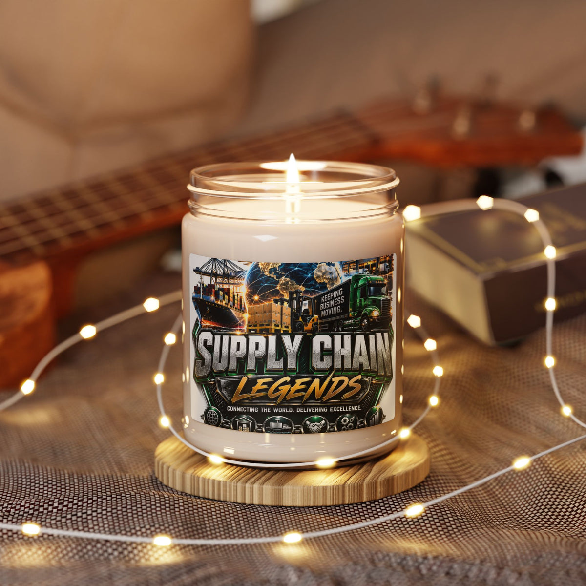 Supply Chain Legends Scented Soy Candle — 9oz Motivational Gift for Logistics & Trucking Fans