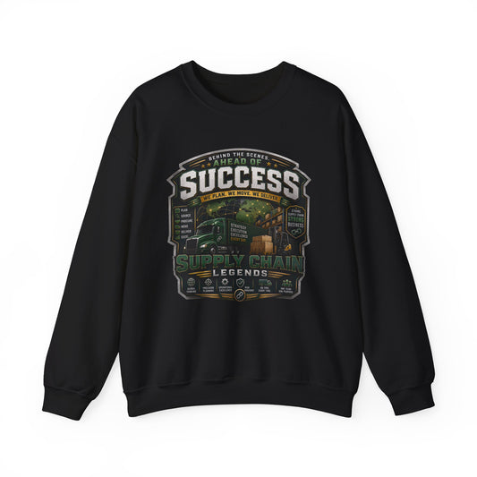 Success Supply Chain Crewneck Sweatshirt — Supply & Logistics Vintage Graphic