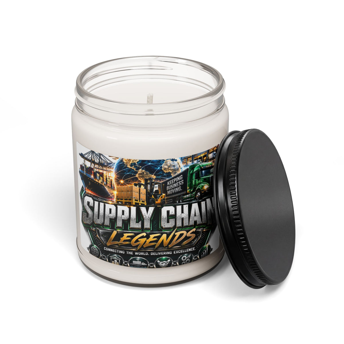 Supply Chain Legends Scented Soy Candle — 9oz Motivational Gift for Logistics & Trucking Fans
