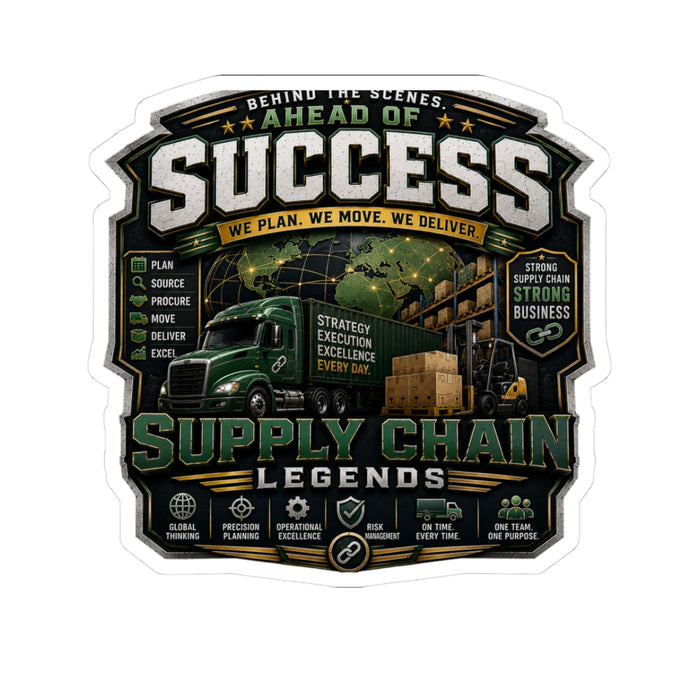 Supply Chain Legends Sticker — "Ahead of Success" Kiss-Cut Sticker for Logistics & Trucking Enthusiasts