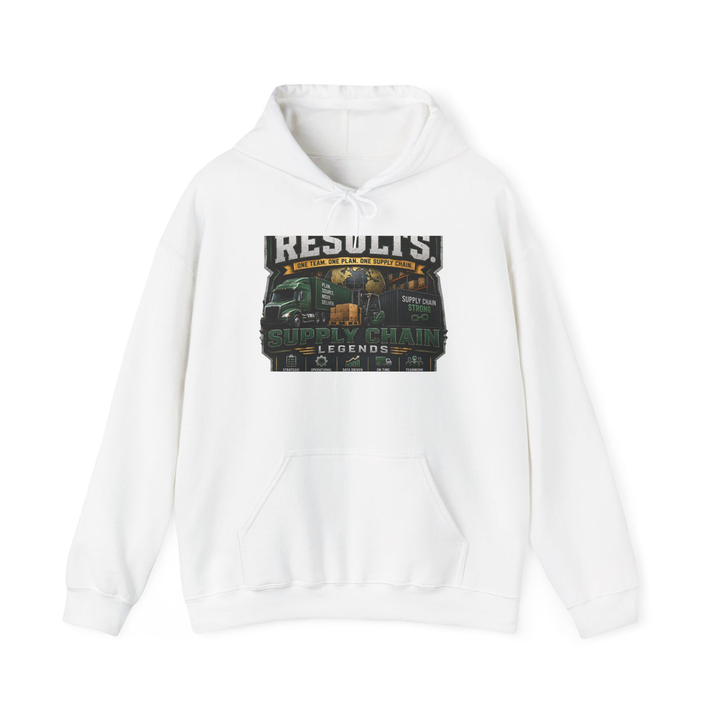 Supply Chain Legends Hoodie — "Results" Trucking Graphic Sweatshirt
