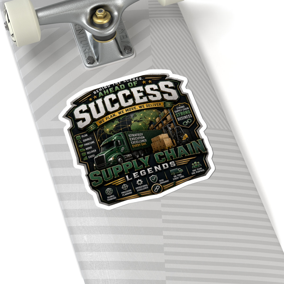 Supply Chain Legends Sticker — "Ahead of Success" Kiss-Cut Sticker for Logistics & Trucking Enthusiasts