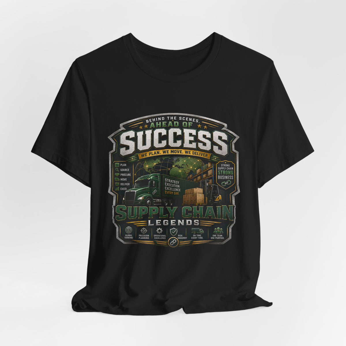 Supply Chain Legends Tee — “Success” Trucking Graphic T-Shirt
