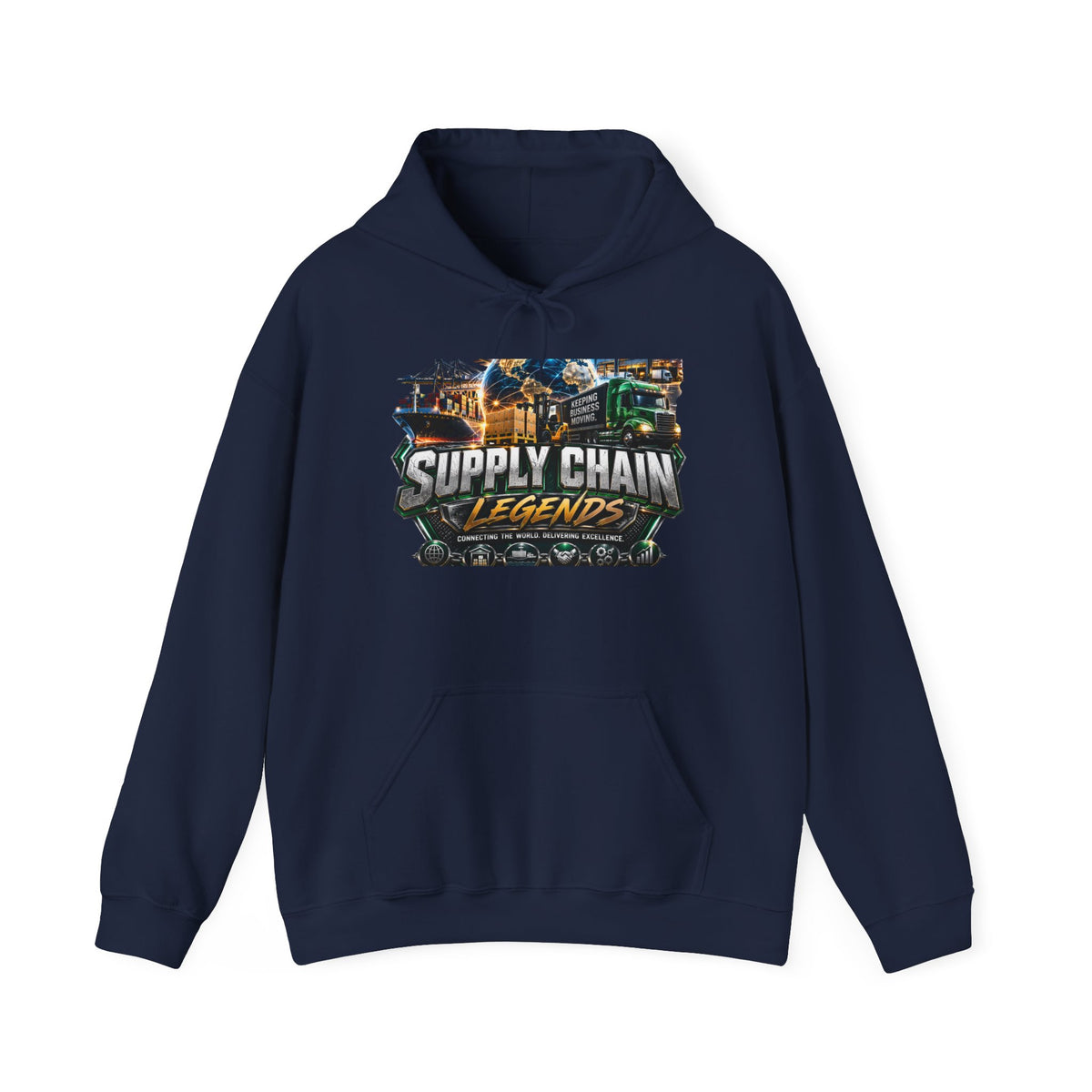 Supply Chain Legends Hoodie — Industrial Logistics Graphic Pullover